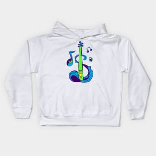 Neon Green String Violin Kids Hoodie